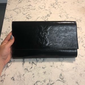 SOLD Saint Laurent YSL Black Patent Leather Clutch
